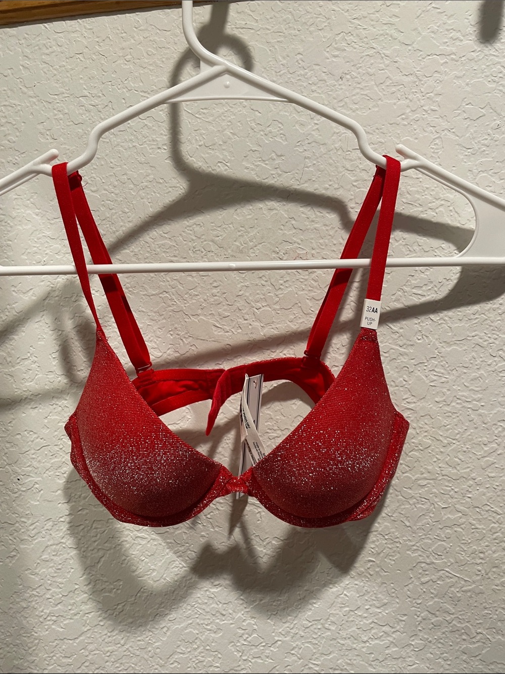 Victoria's Secret Red Glitter Push-Up Bra